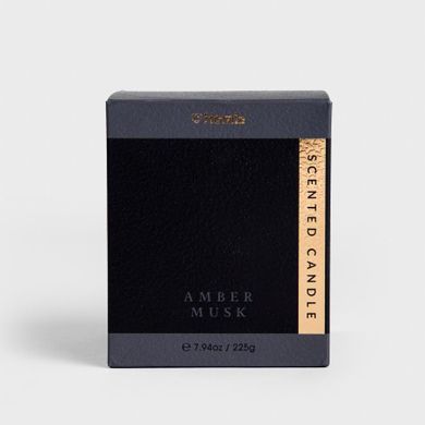 Homla, Sleek Leather, świeca zapachowa, Amber Musk, 225 G