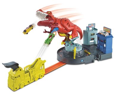 Hot Wheels, Atak T-Rexa, zestaw z autem