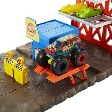 Hot Wheels, Monster Trucks, Demolka na stacji, zestaw