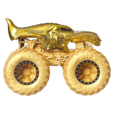 Hot Wheels, Monster Trucks, Mega Wrex, złoty pojazd, skala 1:64