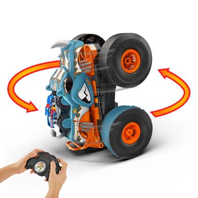 Hot Wheels, Monster Trucks R/C, Rhinomite Mega Transformacja, pojazd zdalnie sterowany, skala 1:12