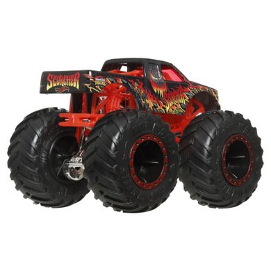Hot Wheels, Monster Trucks, Scorcher + autko Hot Wheels, dwupak, 1:64, JCG31