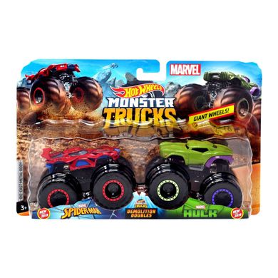 Hot Wheels, Monster Trucks, Spider-Man vs Hulk, zestaw 2 aut