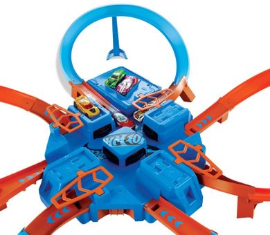 Hot Wheels, Zakręcona tor kraks, zestaw z autem