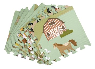 Humbi, mata piankowa, puzzle, wieś, 90-90 cm