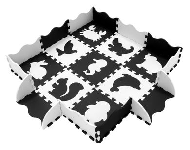 Humbi, mata piankowa, puzzle, zwierzęta, czarno-białe, 120-120 cm