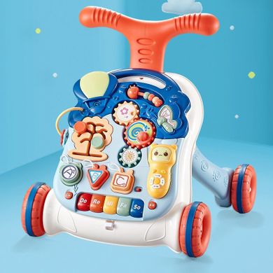 Interaktywny chodzik, edukacyjny stolik, 3w1, niebieski