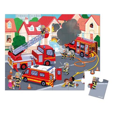 Janod, Strażacy, puzzle w walizce, 24 elementy