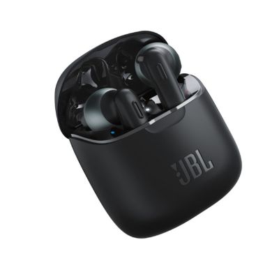 JBL, słuchawki bezprzewodowe, douszne, T220TWSBLK, czarne