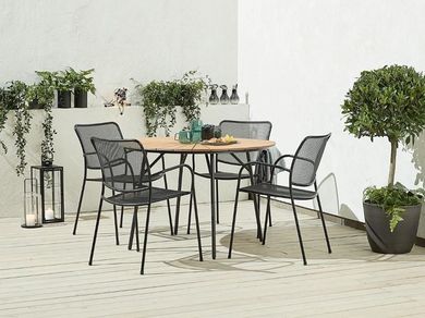 Jysk, Rangstrup, stół ogrodowy, naturalny, średnica 110 cm