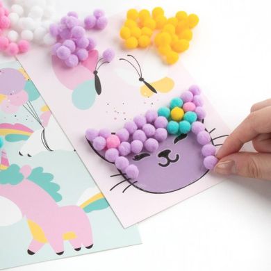 Kidea, pomponiaste wyklejanki, zestaw kreatywny, unicorn