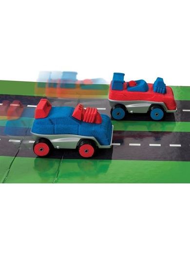 Kinetic Sand Build, Samochody Zderzaki, piasek kinetyczny, zestaw konstrukcyjny, 340 g