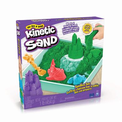 Kinetic Sand, piasek kinetyczny z piaskownicą, zielony