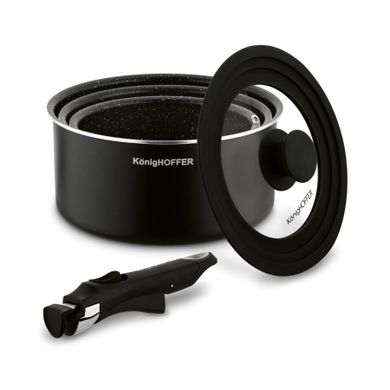 Könighoffer, Spinel Black, komplet garnków, 5 elementów