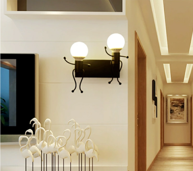 Lampa ścienna podwójna, Kinkiet Loft podwójny, czarna