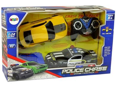 Lean Toys, pościg policyjny, pojazd zdalnie sterowany, 1:24, 2 szt.