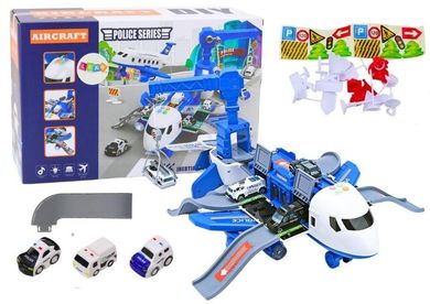 Lean Toys, samolot policyjny, pojazd interaktywny 2w1