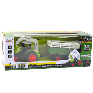 Lean Toys, traktor z przyczepą, pojazd zdalnie sterowany