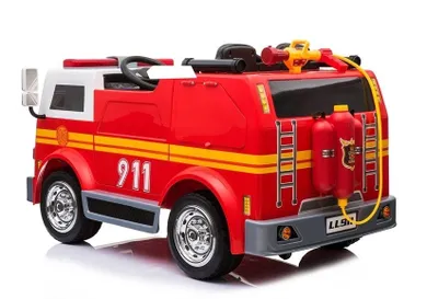 Lean Toys, wóz strażacki, pojazd na akumulator, czerwony, LL911
