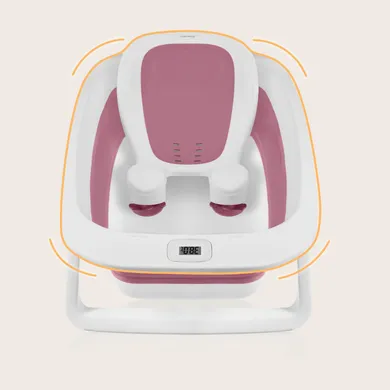Lionelo, Baby Bubble, wanienka z leżaczkiem, składana, Pink Magnolia