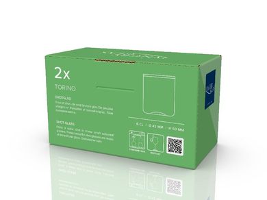 Lyngby Glas, Torino, kieliszki do wódki, zielone, 55 ml, 2 szt.