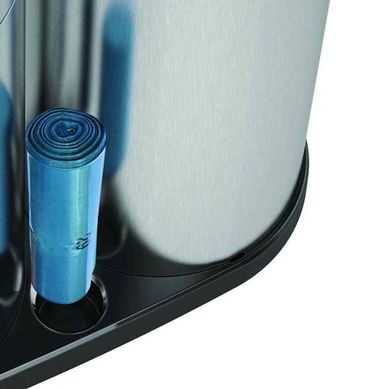 Meliconi, dwukomorowy kosz na śmieci do segregacji Ecolux 60 L, inox