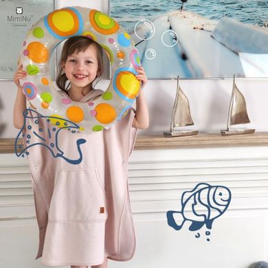 MimiNu, ponczo termofrotte z kieszonką, beż, 1-4 l.