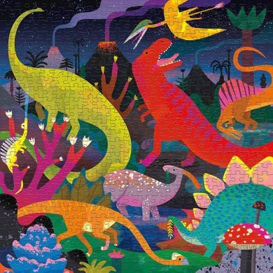 Mudpuppy, Dinozaury, puzzle, świecące w ciemności, 500 elementów