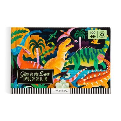 Mudpuppy, Park dinozaurów, puzzle świecące w ciemności, 100 elementów