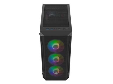 Natec, Fury Shobo SH4F RGB Midi Tower, obudowa komputerowa z oknem, czarna