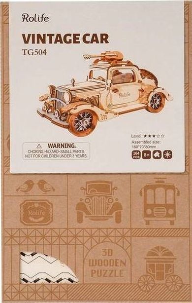 Nice Idea, Zabytkowe Auto, puzzle drewniane 3D, 164 elementy