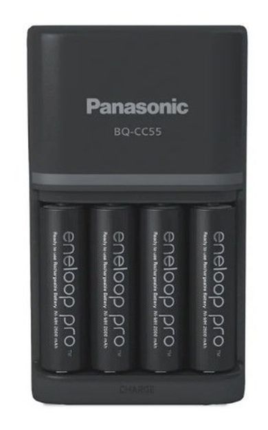Panasonic, ładowarka SMARTPLUS + 4x AA Eneloop, akumulatorki, Pro 2500 mAh