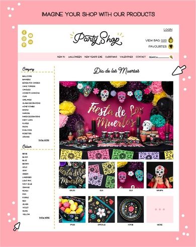 PartyDeco, Halloween dia de los muertos, maska papierowa na twarz, biała, rozmiar uniwersalny