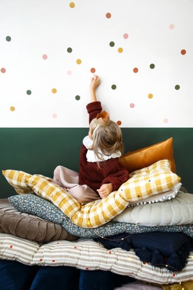 PartyDeco, naklejki na ścianę, kropki, 3,5 cm, 72 szt.