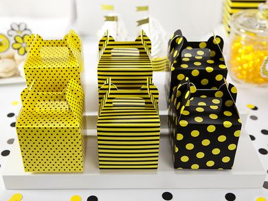 PartyDeco, Pszczółka, ozdobne pudełka na słodycze, 8,7-8,7-12,5 cm