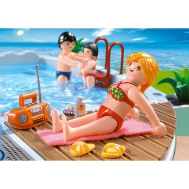 Playmobil, Family Fun, Basen odkryty ze zjeżdżalnią, 4858
