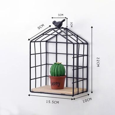 Półka dekoracyjna w kształcie domku, styl Loft, czarna, 15,5-10 cm