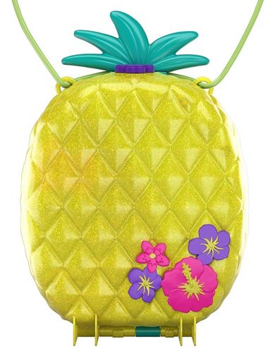 Polly Pocket, kompaktowa torebka Ananas, zestaw z laleczkami i akcesoriami