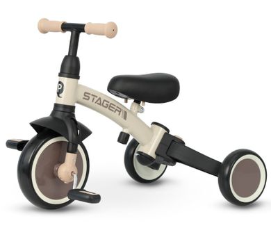 Qplay, Stager, rowerek 3-kołowy 3w1, Brown
