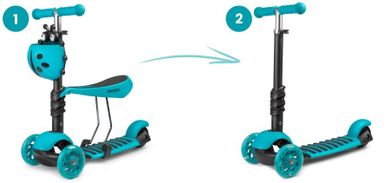Ricokids, Buggy, hulajnoga 3-kołowa, turkusowa