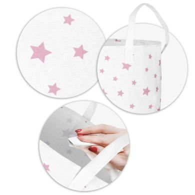 Ricokids, kosz na zabawki, biało-różowy, 35-60 cm