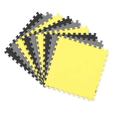 Ricokids, mata piankowa, puzzle, żółto-czarno-szara, 180-180 cm