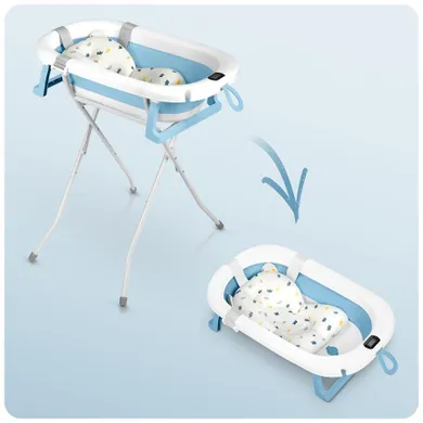 Ricokids, RK-287, wanienka składana ze stelażem, termometrem i wkładką, biało-niebieska