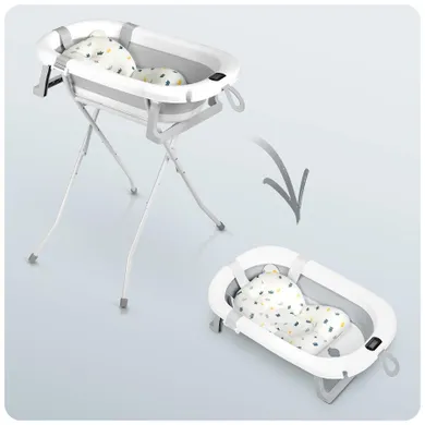 Ricokids, RK-287, wanienka składana ze stelażem, termometrem i wkładką, biało-szara