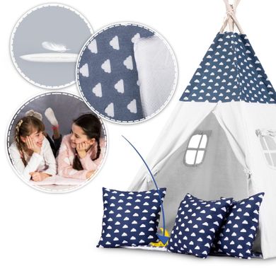 Ricokids, Tipi, namiot dla dzieci, granat, 120-120-160 cm