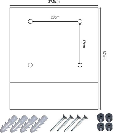 Saska Garden, skrzynka na listy, 37-37-105 cm
