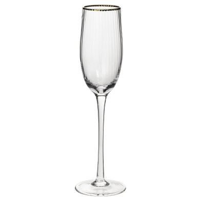 Secret de Gourmet, kieliszki do szampana ze złotą obwódką, Merveilleux, 6 szt. 210 ml