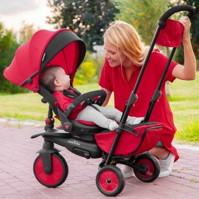 Smart Trike, składany rowerek dziecięcy z funkacją wózka, 8w1, STR7, czerwony