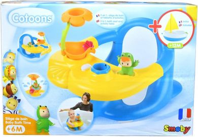Smoby, Cotoons, fotelik do kąpieli, 2w1, niebieski