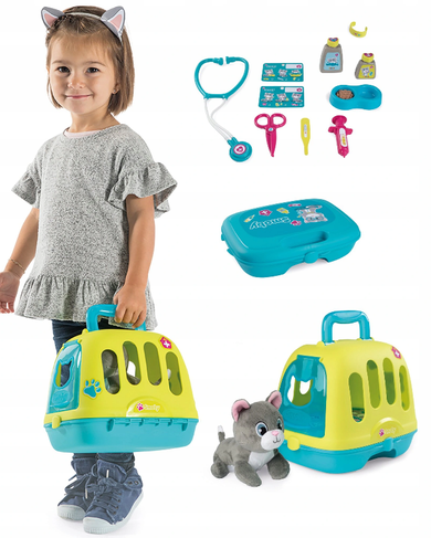 Smoby, miauczący kot interaktywny + kontener 2w1